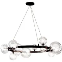 Toolight Pendellampe App906-15Cp Modern Kugel Schwarz 15-Lichtquelle G9 82X82X28Cm Einstellbar
