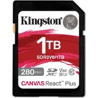 Kingston Technology 1TB Canvas React Plus SDXC UHS-II 280R/150W U3 V60 for Full HD/4K, 1 TB, SDXC, Klasse 10, UHS-II, 280 MB/s, 150 MB/s