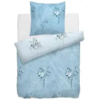 Heckett & Lane Heckettlane Blau Bettbezug Ostana - 155x220 cm + 1 Kissenbezug 80x80 cm - Hergestellt aus 100% Baumwolle-Twill