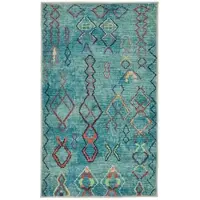 Gino Falcone Badematte "Ariella GF-147", blau (türkis), H:7mm, Polyester, Badematten, Badematte, Badteppich, bedruckt, modernes Design, Rauten, weich & kuschelig