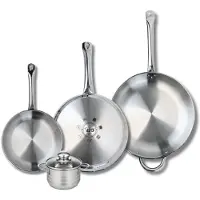 Elo Ein Set bestehend aus 3 Kochtöpfen (24, 28 und 32 cm Durchmesser) und einem Topf (12 cm Durchmesser) aus der Profi Brillant Serie
