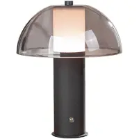 Gilde Tischleuchte (LED), Pilz, "Triest", Metall, schwarz, VE 1, H. 25 cm, D. 20 cm