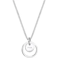 Elli Kette mit Anhänger "Halskette Anhänger Rund mit Kreisen 925 Silber" Gr. 45, silber, Halsketten, Damen, 45, ohne Stein, Silber 925 (Sterlingsilber), Kette mit Anhänger