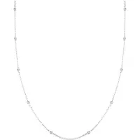 Elli Silberkette "Halskette Solitär Basic Kristalle 925 Silber" Gr. 45, weiß, Halsketten, Damen, 45,mit Stein, Silber 925 (Sterlingsilber), Silberkette