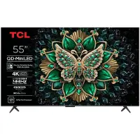 TCL Mini-LED-Fernseher "55Q6CX1", Energieeffizienz: F, schwarz, 55, Fernseher, 4K Multi-HDR Dolby Vision, 144Hz, ONKYO Dolby Atmos, Apple Airplay 2, Mini-LED-Fernseher