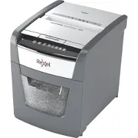 Rexel Optimum AutoFeed+ 50X Aktenvernichter P4, Vollautomatik, Partikelschnitt 4 x 28 mm, 20 l, 50 Blatt Schnittleistung, schwarz