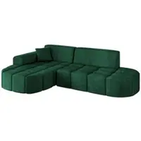 ALTDECOR Ecksofa in L-Form Livo-L1 - 252x173x79,5 cm Grün - Corner Sofa Bett Eckcouch Couch Wohnlandschaft Cauchsofa
