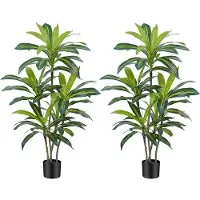 OEM Dracaena Kunstplanten 120cm Groot met Zwarte Plantenbak Binnen Thuis Woonkamer Dekoration