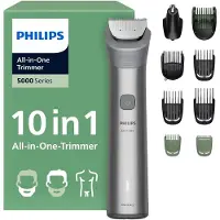 Philips All-in-One Trimmer 5000 Series MG5931/15 10-in-1-Trimmer, Hellgrau, 0,5 mm, 1,6 cm, 0,5 mm, Gesicht, Kopf, Nase, Metall