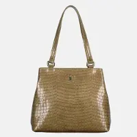Wojewodzic OLIVIA - Handtasche aus karamellfarbenem Kroko-
