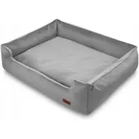 HUGGY DOGGY Klassisches PREMIUM Hundebett, grau, Stoff, Schlafen XL
