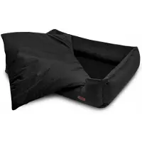 HUGGY DOGGY Hundebett schwarz weicher Samt Bulldog Bett M