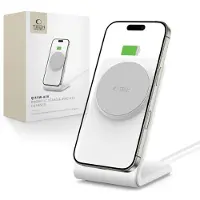Tech-Protect QI15W-A38 MagSafe Kabelloses Desktop-Smartphone-Ladegerät - Weiß