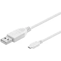 Microconnect USBABMICRO5W, 5 m, USB A, Micro-USB B, USB 2.0, Weiß