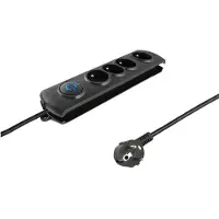Qoltec 50105, 4 AC-Ausgänge, 230 V, 50 Hz, 10 A, 3680 W, Schwarz