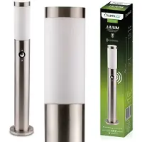 LUMILED Standleuchte Außen 65cm Pollerleuchte mit Bewegungsmelder IP44 Edelstahl E27 Gartenleuchte Silber Stehleuchte Wegeleuchte Außenleuchte