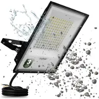 LUMILED LED Strahler mit Linse 50W Superhell Außenstrahler 5500 lm LED Fluter Strahler für Außen IP65 Wasserdicht IK05 4000K Neutralweiß Scheinwerfer Flutlichter schwarz Flutlichtstrahler