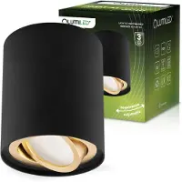 LUMILED Aufbauleuchte Aufbauspot Aufbaustrahler Aufbauleuchte Aufputz GU10 LED Deckenspot Downlight schwenkbar Deckenlampe Rund Gold Schwarz 84 mm