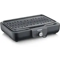 Severin Tischgrill "PG 8556", schwarz, B:33cm H:9cm T:42cm, Kontaktgrill_Standgrill_Tischgrill_Teppanyakigrill, Tischgrill, Elektrogrill mit Platte