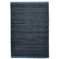 Theko Teppich "Miami 3286, Handwebteppich", blau, B:70cm H:8mm L:140cm, Viskose, Teppiche, Teppich, gestreift, handgewebt, aus Viskose & Wolle, Wohnzimmer