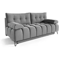 Beautysofa Sofa 3-Sitzer BERGEN mit Schlaffunktion & Bettkasten, Grau