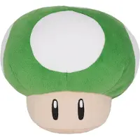 , Plüschpilz 1-Up 16cm Super Mario Stil Weicher Polyester, Weiß / Grün
