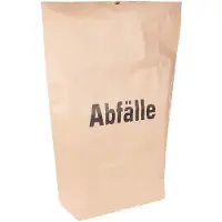 Franz mensch NATURESTAR Bio Müllbeutel, mit Kreuzbodenfalte, 80 Liter, Braune Müllsäcke aus Papier mit hoher Stabilität, 1 Bündel = 25 Beutel, 85 cm x 55 cm x 20 cm, Aufdruck „Abfälle“