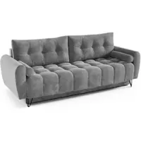 Beautysofa Sofa 3-Sitzer MALAGA mit Schlaffunktion & Bettkasten, Grau