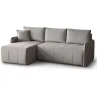 Beautysofa Ecksofa Capri L-form mit Schlaffunktion, Bettkasten & universeller Ottomane, Beige