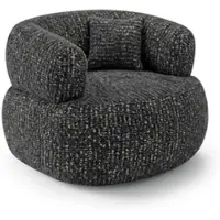 Beautysofa SESSEL Laila, Drehsessel mit runder Form, Schwarz, Geflecht-Stoff