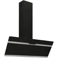 vidaXL Dunstabzugshaube 90 cm Stahl und Hartglas Schwarz