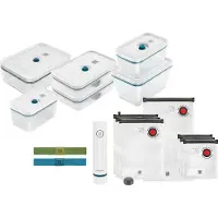 Zwilling 36815-016-0, Blau, Weiß, Vakuum-Dichtung, Tasten, 1100 ml, Kunststoff, 2 Stück(e)