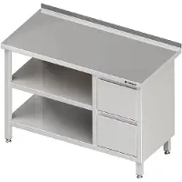 Stalgast Arbeitstisch m. GB und ZWB 1000x600 - 2er SB links - m. AK