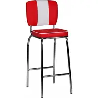 Wohnling Barstuhl American Diner 50er Jahre Retro Rot Weiß WL1.718