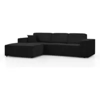 Beautysofa Ecksofa PEDRO L Anthrazit, 267x170 cm, Sofa L-form Breite Ottomane links, ohne Schlaffunktion