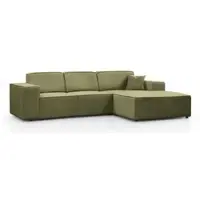 Beautysofa Ecksofa PEDRO L Dunkelgrün, 267x170 cm, Sofa L-form Breite Ottomane rechts, ohne Schlaffunktion