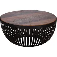 Wohnling Couchtisch NISHA 70x33x70 cm Holz / Metall Wohnzimmertisch