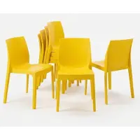 GRAND SOLEIL 22er Set Rome stapelbare Stühle aus Polypropylen - Gelb