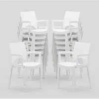 GRAND SOLEIL 24er Set Paris Arm Stühle mit Armlehnen Restaurants und Bars - Weiß