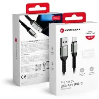Forcell F-ENERGY C256 Kabel USB A zu Typ C QC4.0 3A 66W Cafule 2 m schwarz
