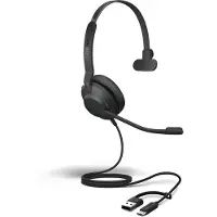 Jabra Evolve2 30 SE USB C/A UC Mono, Kabelgebunden, Büro/Callcenter, 20 - 20000 Hz, 125 g, Kopfhörer, Schwarz