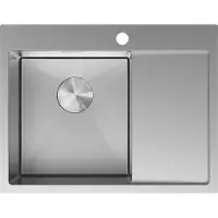 Mexen Exar Edelstahlspüle 1-Becken mit linker Abtropffläche 620 x 480 mm, Inox - 6431621005L-01