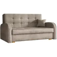 Mirjan 24 Schlafsofa Viva Gold I, einsitzer Polstersofa mit Bettkasten und Schlaffunktion, Stilvoll Couch (Paros 3)