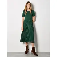 Apricot Midikleid "Kleid im Materialmix" mit Strickoberteil und Plisseerock