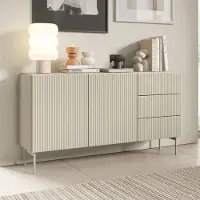 Ravio Sideboard MUTI 147 cm kaschmir riffeloptik 3 schubladen push-to-open