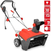 HECHT Elektro Schneefräse 9235 | 2300 W | 50 cm Arbeitsbreite | 9 m Wurfweite | 2 LED-Scheinwerfer | Drehkurbel
