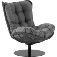 Di volio Gartensessel SALO - schwarz, Lounge Sessel aus PE-Rattan mit Standfuß, bequem & stabil