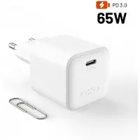 FIXED Netzteil Mini mit GaN-Technologie, USB-C-Ausgang und Unterstützung für Power Delivery (PD), 65W, weiß