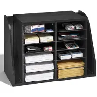 Vevor Briefablage mit 12 Fächern & Stehsammle, Dokumentenablage aus Spanplatten, Aktenhalter für Büro Klassenzimmer, Literaturorganizer für Akten Dokumenten Papier, Schreibtisch Organizer Schwarz