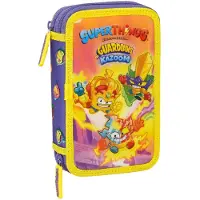 Safta Plumier Doble SuperThings Guardians Of Kazoom Amarillo Morado 12,5 x 19,5 x 4 cm